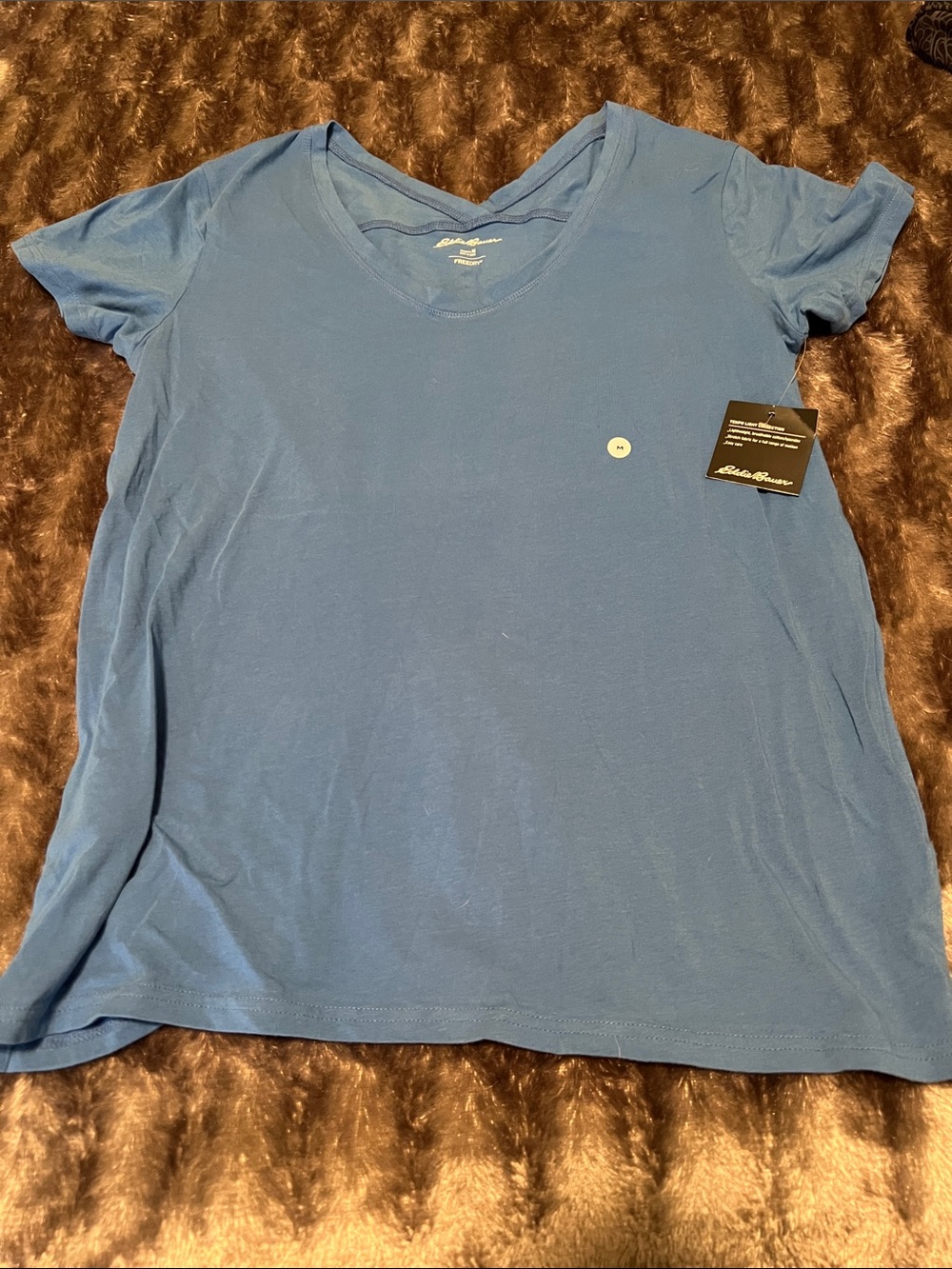 Eddie Bauer Women's V-Neck Short Sleeve Tee — Brill Blue, size M